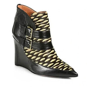 DEREK LAM Marta Calf Hair Wedge Boots Size 6.5